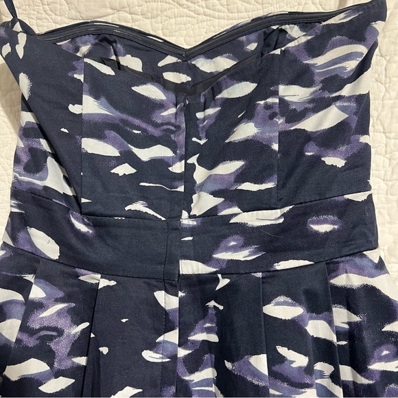 H&M Blue & White Strapless Fit & Flare Mini Dress, Size 4 -#271 - Picture 9 of 13